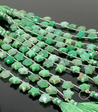 10mm Natural Chrysoprase Gemstone Beads, Hand Carved Star Beads, Jewelry Supplies, Wholesale Bulk Beads, 5” Strand/ 10 Beads