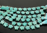 10.5mm Natural Amazonite Gemstone Beads, Hand Carved Star Beads, Peruvian Amazonite Beads, Wholesale Bulk Beads, 5” Strand/ 10 Beads
