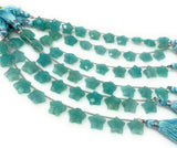 10.5mm Natural Amazonite Gemstone Beads, Hand Carved Star Beads, Peruvian Amazonite Beads, Wholesale Bulk Beads, 5” Strand/ 10 Beads