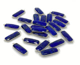 12 Pcs Lapis Lazuli Connectors, Silver Plated Lapis Lazuli Connector Links, Bulk Jewelry Findings