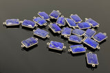 9Pcs/ 10 Pcs Lapis Lazuli Connectors, Silver Plated Lapis Lazuli Connector Links, Bulk Jewelry Findings