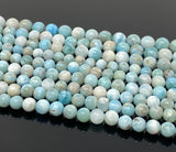 13" Natural Larimar Gemstone Beads, Genuine Dominican Republic Larimar Beads - AA Quality, Bulk Wholesale Jewelry Supplies, Healing Crystal