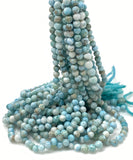 13" Natural Larimar Gemstone Beads, Genuine Dominican Republic Larimar Beads - AA Quality, Bulk Wholesale Jewelry Supplies, Healing Crystal