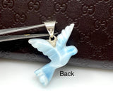 12g Rare Large Larimar Bird Pendant, Silver Bohemian Jewelry, Dominican Republic Larimar Pendant