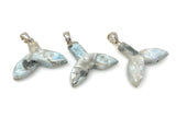 Set of 3Pcs Larimar Mermaid Tail Pendants, Sterling Silver Pendant, Bohemian Jewelry, Larimar Whale Tail Pendant