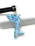 14g Larimar Dolphin Pendant, Larimar Pendant, Bohemian Jewelry, Dominican Republic Larimar Pendant