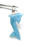 16g Larimar Dolphin Pendant, Larimar Pendant, Bohemian Jewelry, Dominican Republic Larimar Pendant