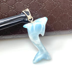 14g Larimar Dolphin Pendant, Light Blue Larimar Pendant, Bohemian Jewelry, Dominican Republic Larimar Pendant