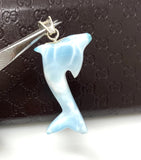 14g Larimar Dolphin Pendant, Light Blue Larimar Pendant, Bohemian Jewelry, Dominican Republic Larimar Pendant
