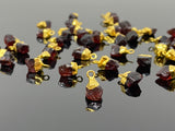 10Pcs Raw Garnet Gemstone Charms, DIY Gold Electroplated Rough Garnet Charms, Bulk Wholesale Jewelry Supplies, 12mm- 15mm