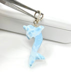 8g Larimar Dolphin Pendant, Larimar Pendant, Bohemian Jewelry, Dominican Republic Larimar Pendant,Light Blue Dolphin Larimar Pendant