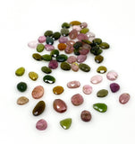 10 Pcs Natural Multi Tourmaline Rose Cut Loose Gemstones, Tourmaline Rosecuts Freeform Mix Lot, 7x6mm - 11x8mm