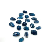 10 Pcs Natural Moss Kyanite Rose Cut Cabochons, Loose Gemstones, Ring Stones, 11x7mm - 15x12mm