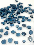 5Pcs/10Pcs London Blue Topaz Rose Cut, Loose Gemstones, London Blue Topaz Rose Cut Slices, Polki Ring Stones, 4.5 x4.5mm - 8x7mm