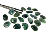 5 Pcs Rare Large Natural Emerald Rose Cut Cabochons, Loose Gemstones, Ring or Pendant Stones, 24x15mm - 33x25mm