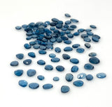 5Pcs/10Pcs London Blue Topaz Rose Cut, Loose Gemstones, London Blue Topaz Rose Cut Slices, Polki Ring Stones, 4.5 x4.5mm - 8x7mm