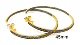 14K Gold Plated Diamond Hoop Earrings, Gold Plated over Sterling Silver Pave Diamond Hoop Earrings, Hoop Stud Earrings