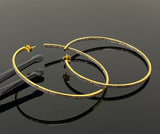 80mm/ 3” Gold Plated Diamond Hoop Earrings, 14K Gold Plated over Sterling Silver Pave Diamond Hoop Earrings, Large Hoop Stud Earrings