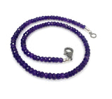 16.75” Amethyst Pave Diamond Necklace , Genuine Amethyst Beaded Handmade Necklace, February Birthstone Jewelry