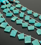 10 Pcs Amazonite Faceted Fancy Slice Beads, Amazonite Gemstone Beads for Jewelry Making, 10x9mm - 18x15mm