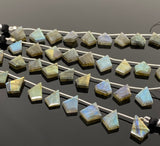 10 Pcs Labradorite Faceted Fancy Slice Beads, Labradorite Gemstone Beads for Jewelry Making