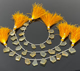 10 Pcs Natural Citrine Fancy Slice Beads, Citrine Gemstone Beads for Jewelry Making