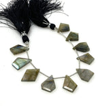 10 Pcs Labradorite Faceted Fancy Slice Beads, Labradorite Gemstone Beads for Jewelry Making