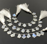 10 Pcs Rainbow Moonstone Fancy Slice Beads, Rainbow Moonstone Gemstone Beads for Jewelry Making