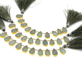10 Pcs Aquamarine Electroplated Slice Beads, Aquamarine Gemstone Wholesale Beads 14x9mm - 15x10mm
