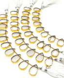 10 Pcs Natural Crystal Quartz Gold Electroplated Slice Beads, Crystal Quartz Gemstone Wholesale Beads 14x9mm - 15x10mm
