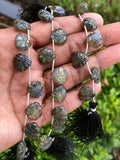 10 Pcs Labradorite Carved Gemstone Beads, Labradorite Flower Carving Heart Shape Beads for Jewelry Making, 12x12mm