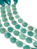 10 Pcs Amazonite Carved Gemstone Beads, Peruvian Amazonite Flower Carving Heart Shape Beads for Jewelry Making, 12x12mm