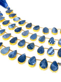 10 Pcs Blue Opal Electroplated Slice Beads, Blue Opal Gemstone Wholesale Beads 14x9mm - 15x10mm