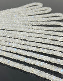 16” Rainbow Moonstone Square Heishi Beads, Moonstone Gemstone Tyre Beads, Jewelry Supplies, Wholesale Bulk Beads