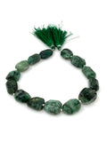 Natural Emerald Faceted Nugget Beads, Genuine Emerald Wholesale Beads, May Birthstone Gemstone Beads, 9.5” Strand