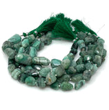 9.5 Inch Natural Emerald Faceted Nugget Beads, Genuine Emerald Wholesale Beads, May Birthstone Gemstone Beads