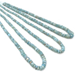 Natural Larimar Heishi Beads, Larimar Gemstone Beads in Graduation , Bulk Wholesale Tyre Beads AAA Grade, 16” Strand