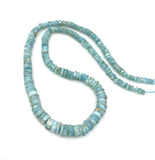 Natural Larimar Heishi Beads, Larimar Gemstone Beads in Graduation , Bulk Wholesale Tyre Beads AAA Grade, 16” Strand