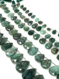 Natural Emerald Gemstone Beads, Emerald Faceted Pear Shape Beads for Jewelry Making, May Birthstone Jewelry Supplies, 8” Strand