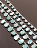 8” Natural Larimar Beads Gemstone Beads, Larimar Pear Shape Smooth Beads, Bulk Wholesale Beads for DIY Jewelry Making