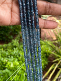 14” Rare Kyanite Gemstone Beads, Natural Indigo Kyanite Faceted Heishi Tyre Beads AAA Grade