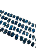 7” Rare Indigo Moss Kyanite Gemstone Beads, Natural Kyanite Fancy Shape Slice Beads, AAA Grade, 10x6mm - 16x9mm