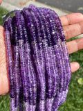 16” Shaded Amethyst Faceted Heishi Beads, Natural Gemstone Disc Beads, African Amethyst Tyre Shape Wholesale Beads, AAA Grade 5.5mm - 6mm