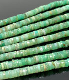 16” Natural Chrysoprase Faceted Heishi Beads, Chrysoprase Tyre Shape Gemstone Beads, Bulk Wholesale Beads, 6.5mm - 7mm