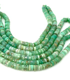 16” Natural Chrysoprase Faceted Heishi Beads, Chrysoprase Tyre Shape Gemstone Beads, Bulk Wholesale Beads, 6.5mm - 7mm