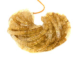16” Natural Citrine Faceted Heishi Beads, Gemstone Wholesale Beads, Citrine Tyre Shape Disc Beads, AAA Grade 6.5mm - 7.5mm