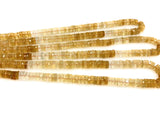 16” Natural Citrine Faceted Heishi Beads, Gemstone Wholesale Beads, Citrine Tyre Shape Disc Beads, AAA Grade 6.5mm - 7.5mm