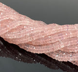 16” Rose Quartz Faceted Heishi Beads, Rose Quartz Tyre Shape Gemstone Beads, Disc Beads AAA Grade, 6.75mm - 7.5mm