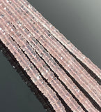 16” Rose Quartz Faceted Heishi Beads, Rose Quartz Tyre Shape Gemstone Beads, Disc Beads AAA Grade, 6.75mm - 7.5mm