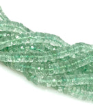 16” Natural Green Amethyst Heishi Gemstone Beads, Faceted Prasiolite Beads, Bulk Wholesale Gemstone Beads, AAA Grade 7mm - 7.5mm